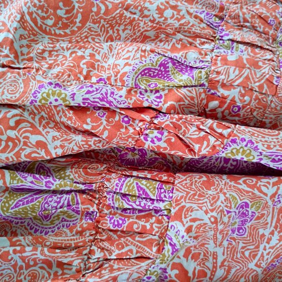 ZARA Paisley Printed One shoulder Oversized Boho Ruffled Hem Maxi Dress | Size S - Picture 5 of 8